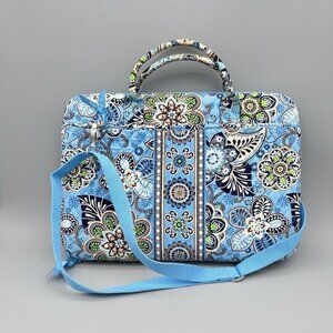 Vera Bradley 17"x12" Bali Blue Hard-Sided Padded Laptop Bag Adjustable Strap